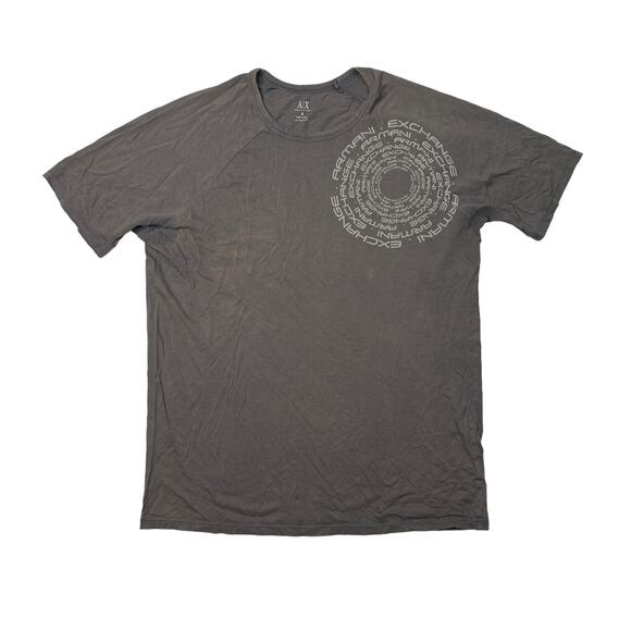 Armani Exchange Logo Pima Cotton Crewneck Raglan Tee T-Shirt Green Mens S Small - Picture 1 of 5